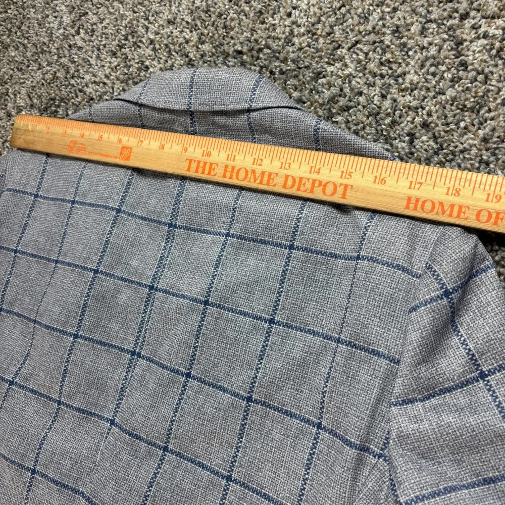 Johnnie-O Ascot Shop La Jolla Men's 42R Blazer Sport Coat Grey Blue Windowpane